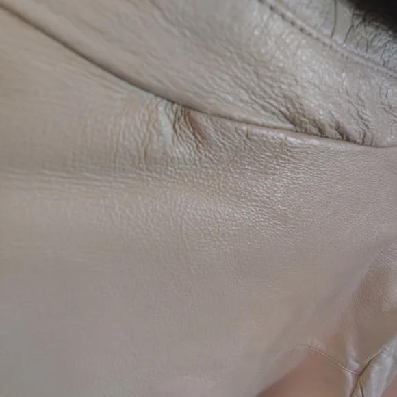 Vintage Cream Leather EXIT USAJacket for Men